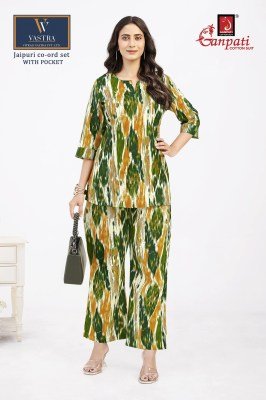 Ganpati Jaipuri Cotton Co-ord Set Vol 15 Wholesale Catalog co ord set catalogs