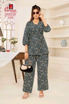 Ganpati Jaipuri Vol 13 Premium Cotton Co ord Set for Women Wholesale co ord set catalogs