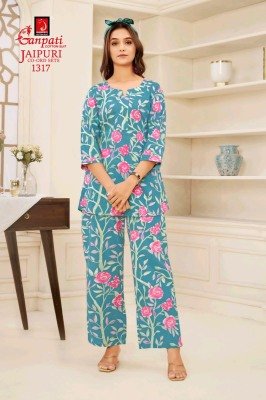Ganpati Jaipuri Vol 13 Premium Cotton Co ord Set for Women Wholesale co ord set catalogs