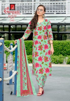 Ganpati Jaipuri Vol 16 Pure Cotton Printed Kurti Pant with Dupatta 3 Piece Ethnic Set Wholesale kurti pant with dupatta Catalogs