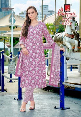 Ganpati Jaipuri Vol 16 Pure Cotton Printed Kurti Pant with Dupatta 3 Piece Ethnic Set Wholesale kurti pant with dupatta Catalogs