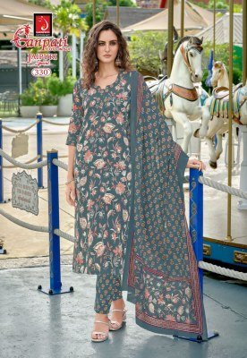 Ganpati Jaipuri Vol 16 Pure Cotton Printed Kurti Pant with Dupatta 3 Piece Ethnic Set Wholesale kurti pant with dupatta Catalogs