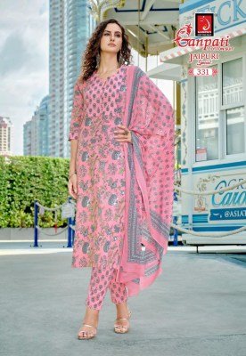 Ganpati Jaipuri Vol 16 Pure Cotton Printed Kurti Pant with Dupatta 3 Piece Ethnic Set Wholesale kurti pant with dupatta Catalogs