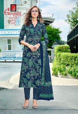 Ganpati Jaipuri Vol 16 Pure Cotton Printed Kurti Pant with Dupatta 3 Piece Ethnic Set Wholesale kurti pant with dupatta Catalogs