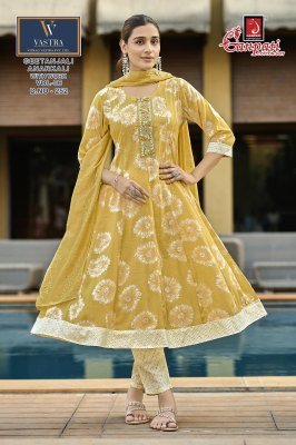 Ganpati Komal Vol-20 Vatican Slub Pant Suit Collection fancy Anarkali suit catalogs