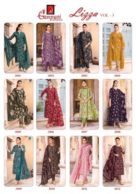 Ganpati Lizza Vol-3 Pure Cotton Printed Kurti Pant with Dupatta kurti pant with dupatta Catalogs