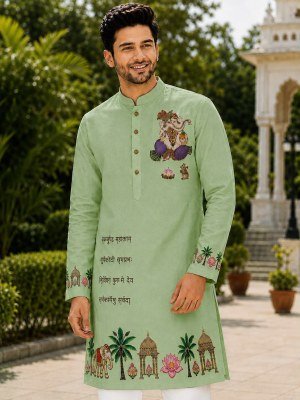 Ganpati Special Printed Cotton Kurta 