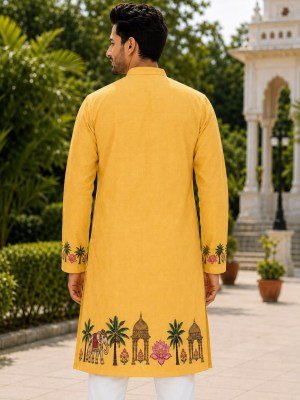 Ganpati Special Printed Cotton Kurta mens kurta