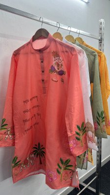 Ganpati Special Printed Cotton Kurta mens kurta