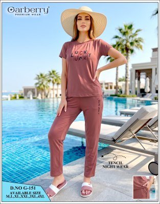Garberry G-151 Tensil Night Dress – Premium Tensil 2-Piece Nightwear Set night wear catalogs