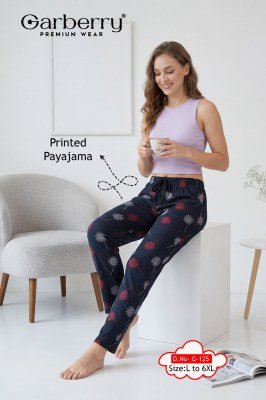 Garberry Hosiery Printed Night Pajama | Soft Cotton Lounge Wear 