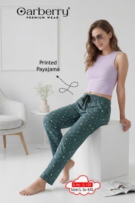 Garberry Hosiery Printed Night Pajama | Soft Cotton Lounge Wear bottom wear