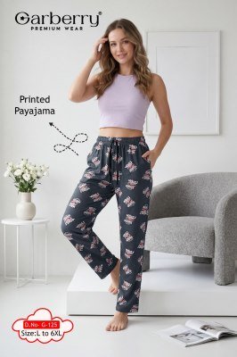 Garberry Hosiery Printed Night Pajama | Soft Cotton Lounge Wear bottom wear