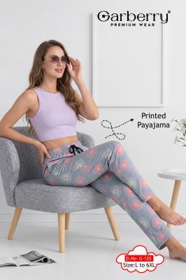 Garberry Hosiery Printed Night Pajama | Soft Cotton Lounge Wear bottom wear