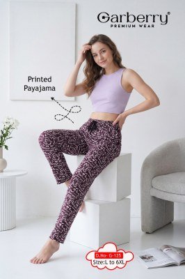 Garberry Hosiery Printed Night Pajama | Soft Cotton Lounge Wear bottom wear