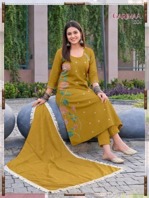 Garimaa Heavy Roman Silk 3 Piece Suit Set with Silver Lace Dupatta readymade suit catalogs
