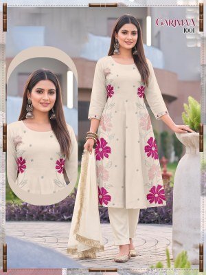 Garimaa Heavy Roman Silk 3 Piece Suit Set with Silver Lace Dupatta readymade suit catalogs