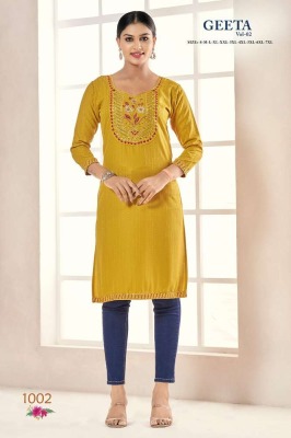 Geeta vol 2 rasian silk embroidery work wholesale kurti kurtis catalogs