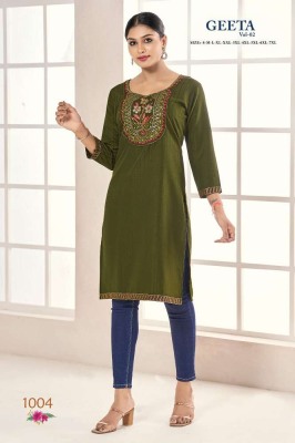 Geeta vol 2 rasian silk embroidery work wholesale kurti kurtis catalogs