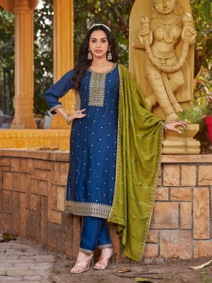 Germany by Aanchi Vichitra silk kurti with pant and dupatta pair catalogue readymade suit catalogs