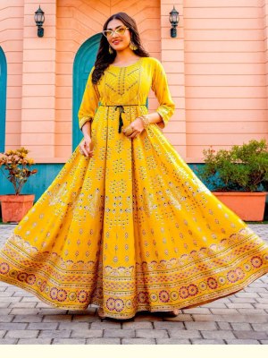 Glam Nx presented Long Anarkali Gown with Embroidery Work catalogue at low rate gown catalogs