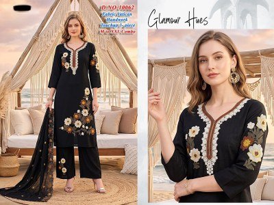 Glamour Hues D.No. 10058–10065 Vatican Silk 3 Piece Suit Size wise Combo Set