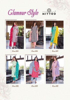 Glamour Style by Mittoo Musline printed cotton kurti pant and dupatta catalogue at affordable rate readymade suit catalogs