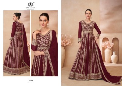 Glamour by Rasalika Real Georgette Embroidered gown catalogue with low price gown catalogs
