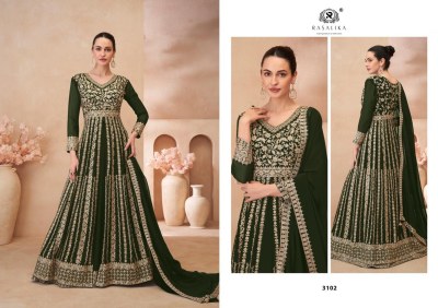 Glamour by Rasalika Real Georgette Embroidered gown catalogue with low price gown catalogs