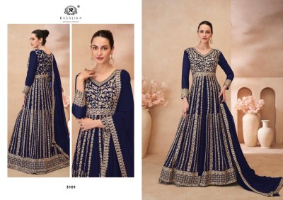 Glamour by Rasalika Real Georgette Embroidered gown catalogue with low price gown catalogs