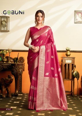 Gobuni Saroj Premium Soft Silk Saree with Tassels 