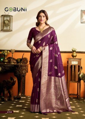 Gobuni Saroj Premium Soft Silk Saree with Tassels sarees catalogs