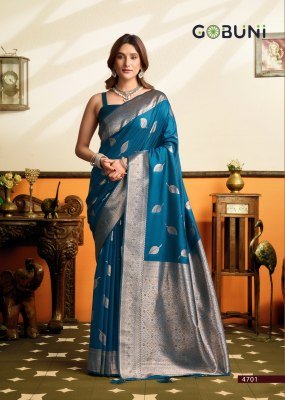 Gobuni Saroj Premium Soft Silk Saree with Tassels sarees catalogs