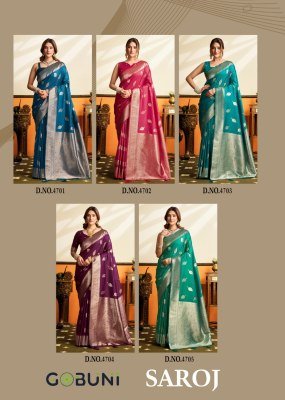 Gobuni Saroj Premium Soft Silk Saree with Tassels sarees catalogs