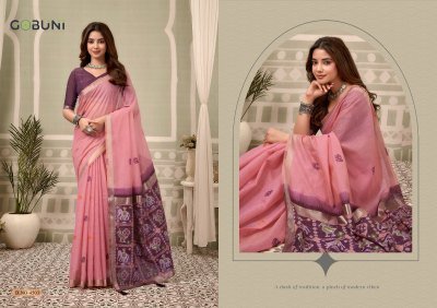 Gobuni Shanaya Premium Cotton Saree with Elegant Woven Zari Border Patola Pallu sarees catalogs