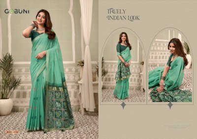 Gobuni Shanaya Premium Cotton Saree with Elegant Woven Zari Border Patola Pallu sarees catalogs