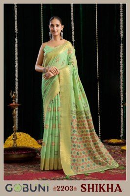 Gobuni Shikha Soft Spun Cotton Saree with Jari Border & Zhallar sarees catalogs