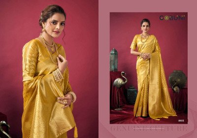 Gobuni Shringar Tissue Silk Saree with Zhallar Border sarees catalogs