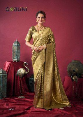 Gobuni Shringar Tissue Silk Saree with Zhallar Border sarees catalogs
