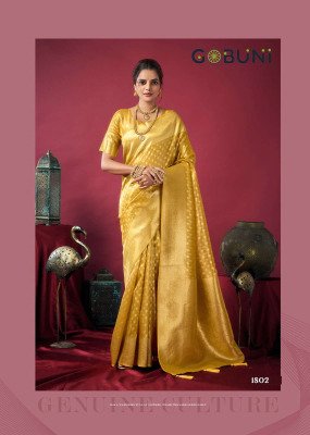 Gobuni Shringar Tissue Silk Saree with Zhallar Border sarees catalogs