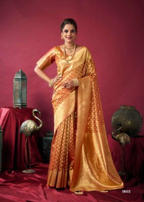 Gobuni Shringar Tissue Silk Saree with Zhallar Border sarees catalogs