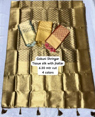 Gobuni Shringar Tissue Silk Saree with Zhallar Border sarees catalogs