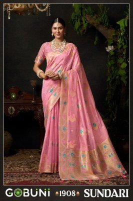 Gobuni Sundari Vol 2 Organza Khadi Saree with Zhallar Wholesale Ethnic Elegance sarees catalogs