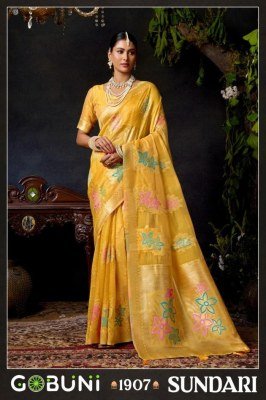 Gobuni Sundari Vol 2 Organza Khadi Saree with Zhallar Wholesale Ethnic Elegance sarees catalogs