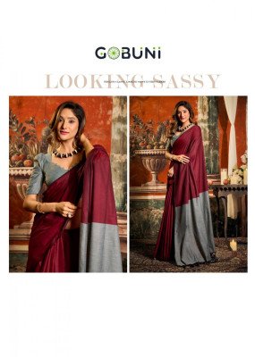 Gobuni Swati Mal Cotton Saree Collection with Contrast Pallu & Fancy Tassels sarees catalogs