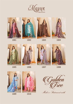 Golden Tree vol 1 by Mayur Pure cotton Embroidered Fancy Kurti pant and dupatta catalogue at lo price readymade suit catalogs