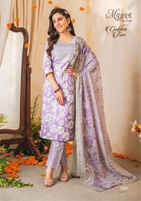 Golden Tree vol 1 by Mayur Pure cotton Embroidered Fancy Kurti pant and dupatta catalogue at lo price readymade suit catalogs