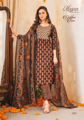 Golden Tree vol 1 by Mayur Pure cotton Embroidered Fancy Kurti pant and dupatta catalogue at lo price readymade suit catalogs