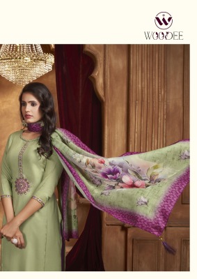 Golden pearl vol 3 by Woodee Premium reyon fancy kurti pant and dupatta catalog at amaviexpo readymade suit catalogs