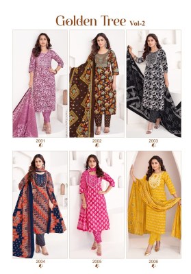 Golden tree vol 2 by Mayur Fashion Fully stitched kurti bottom and dupatta at low rate readymade suit catalogs